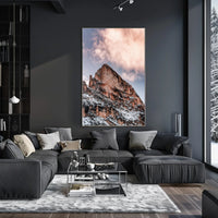 Majestic Snow-Capped Mountain Photorealistic Art Poster