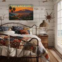 Los Angeles Sunset Travel Poster Wall Art