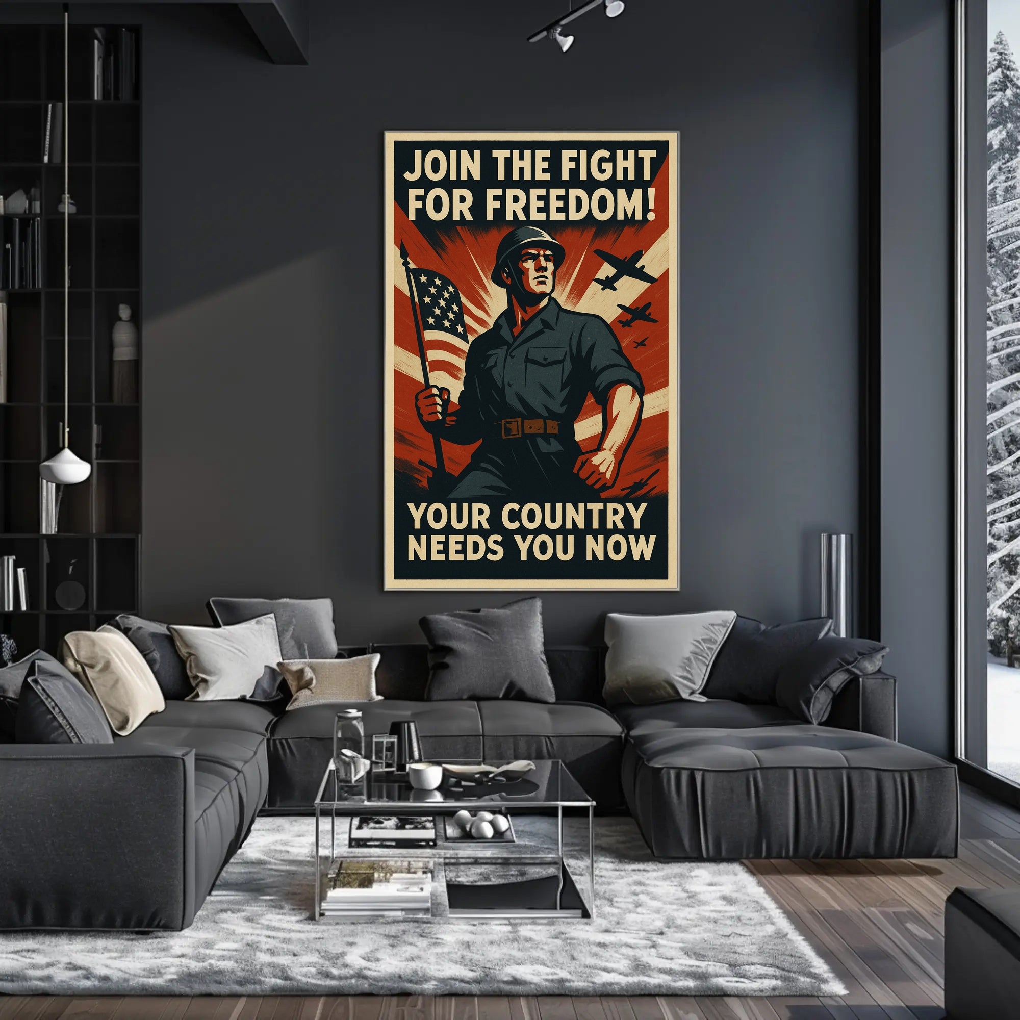 Patriotic Military Recruitment WWII Propaganda Poster PosterGoat