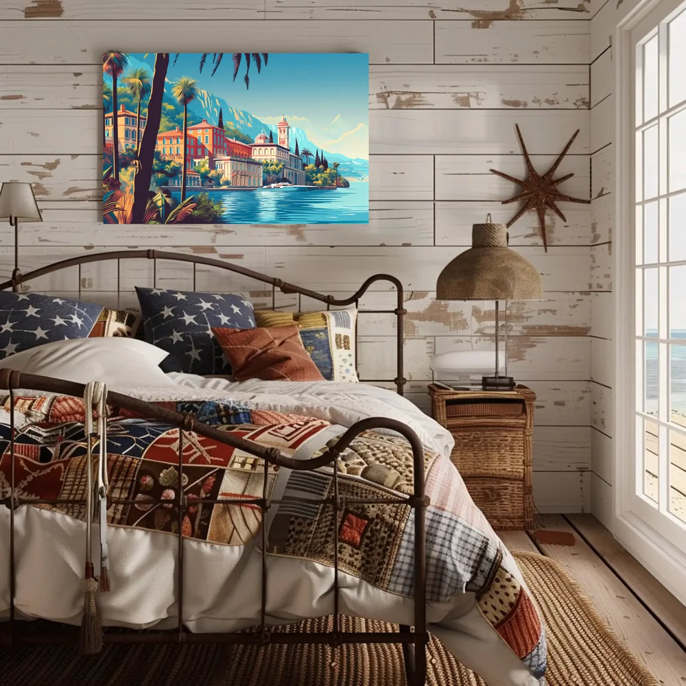 Mediterranean Coastal Escape: Vintage Travel Poster Art