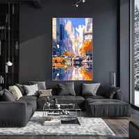 Vibrant Urban Cityscape Poster: Modern Artistic Style
