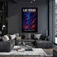 Las Vegas Neon Dreams Abstract Artistic Poster
