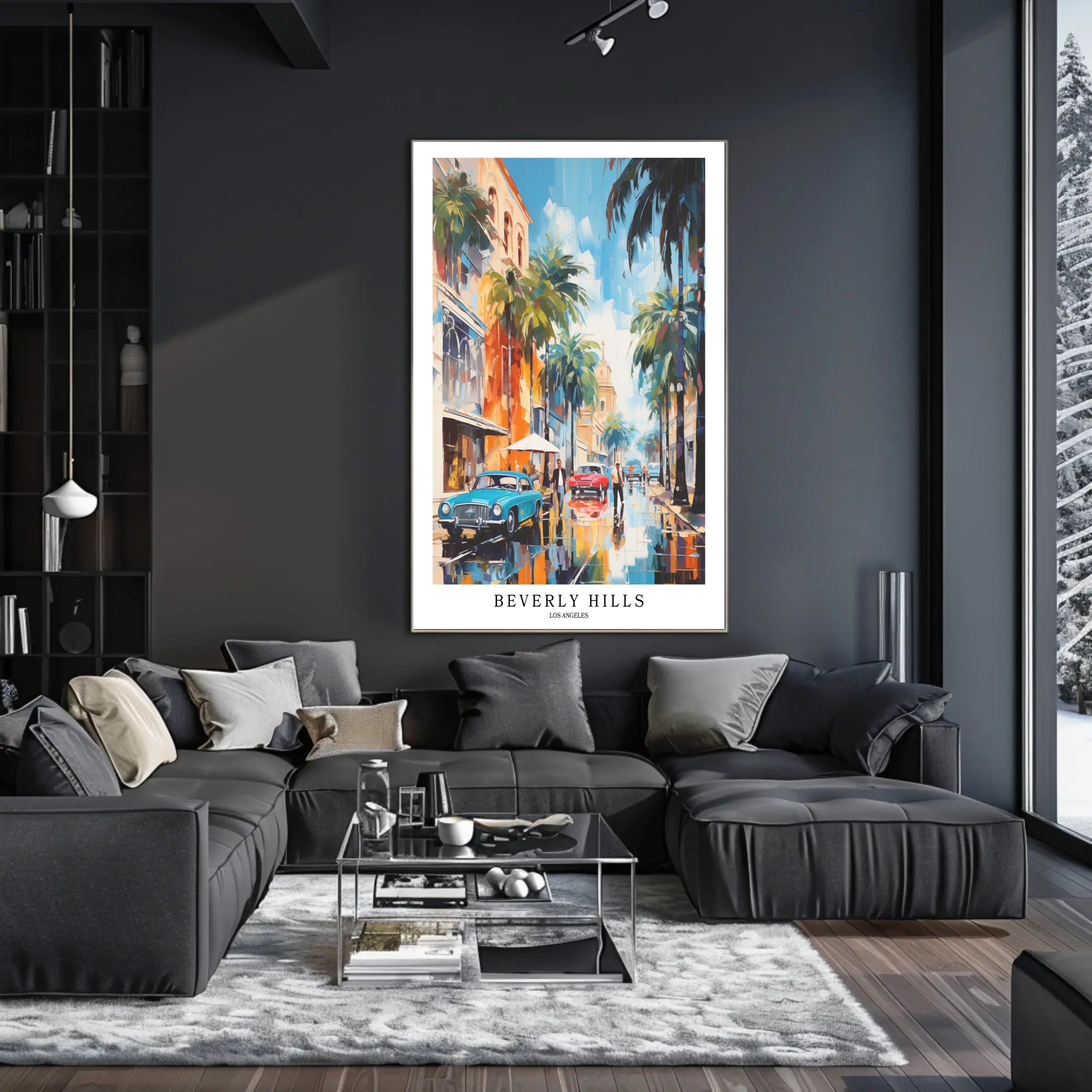 Beverly Hills Vibrant Scene Urban or Cityscape Poster PosterGoat