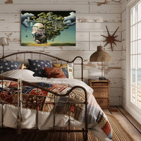 Surreal Cityscape with Tree of Imagination Artistic Poster