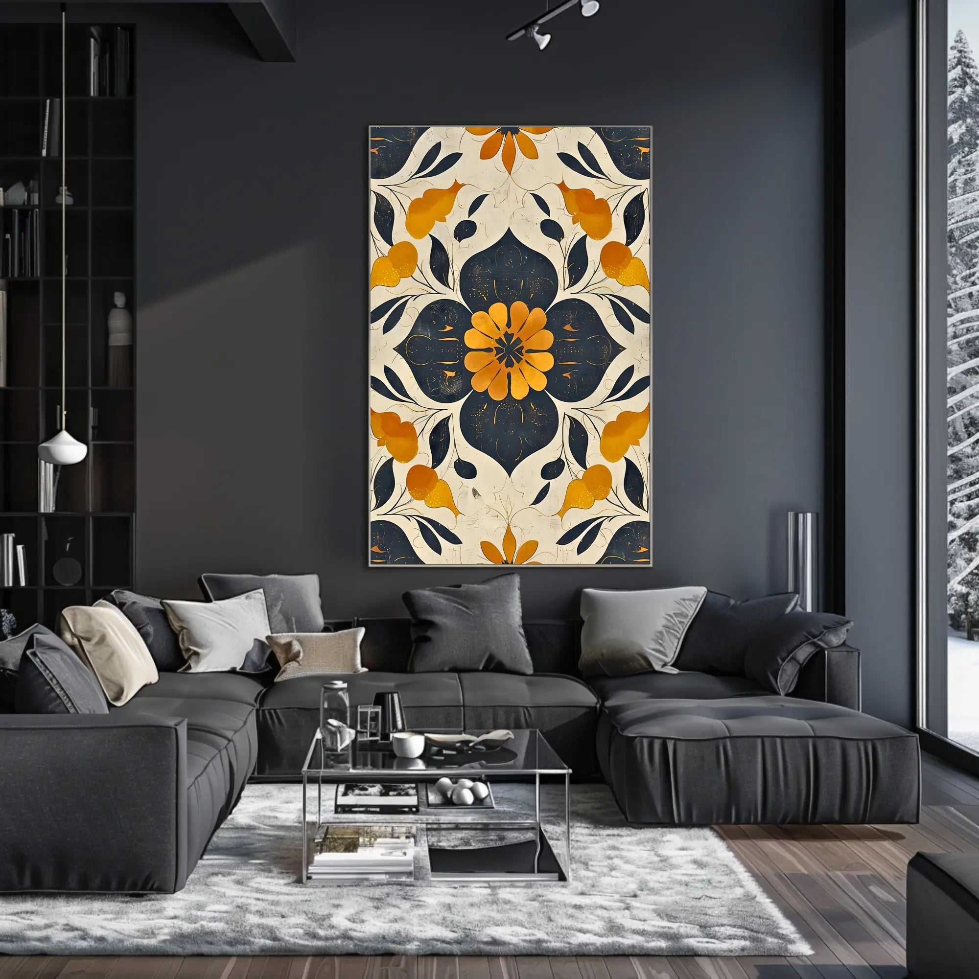 Elegant Abstract Floral Design: Artistic Poster