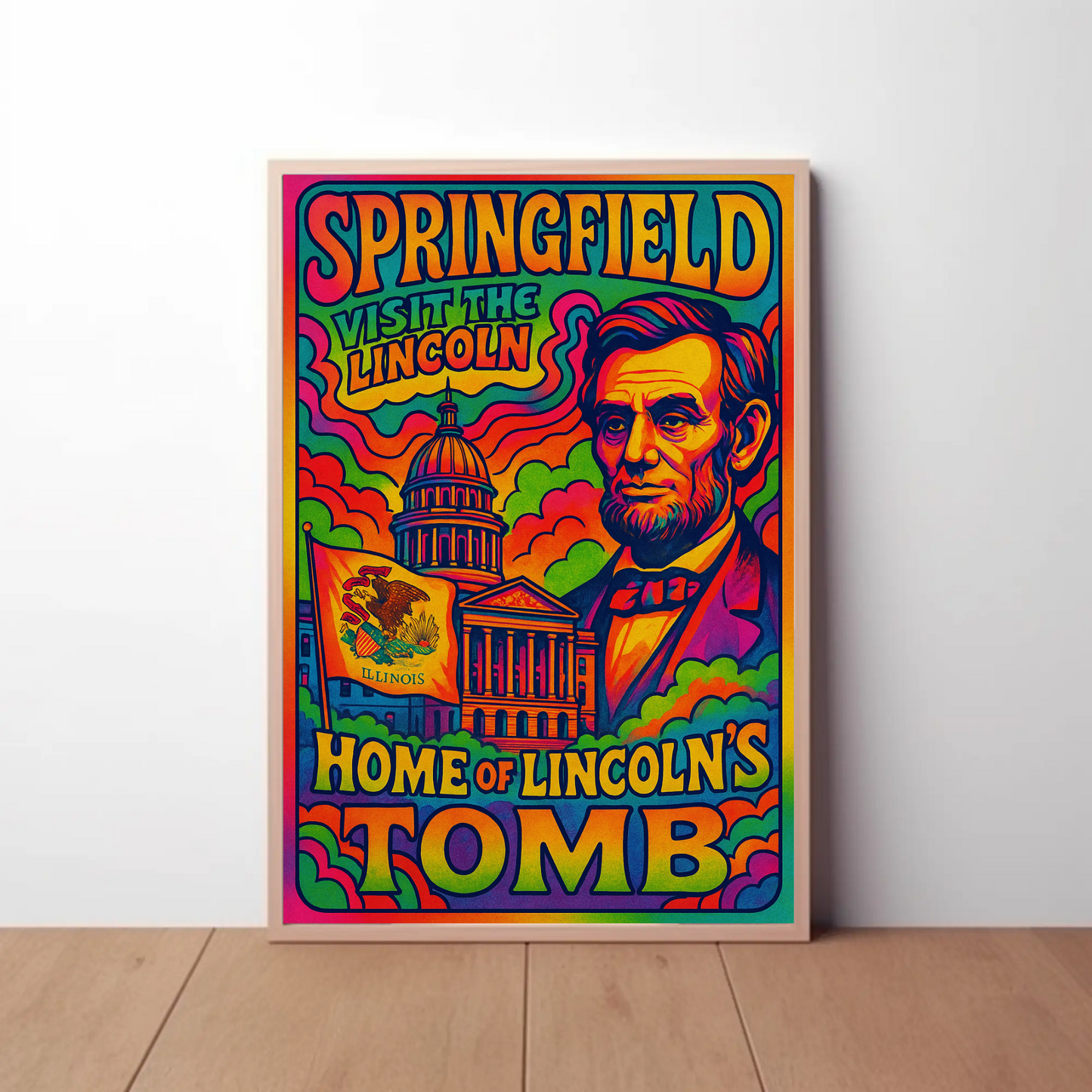 Springfield Abraham Lincoln Travel Poster