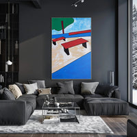 Abstract Park Scene Poster Modern Minimalist Print