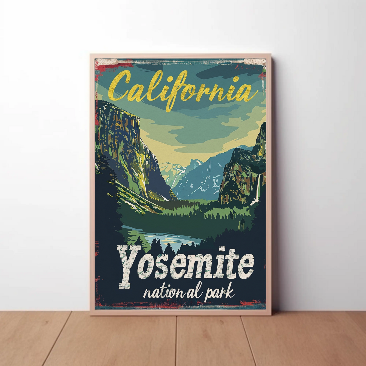 California Yosemite Valley Scenic Travel Poster