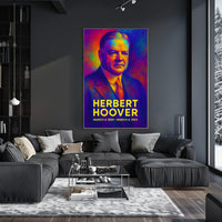Herbert Hoover 31st President of the United States Neon Gradient Overlay Poster