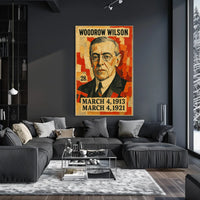 Woodrow Wilson 28th President of the United States Layered paper Collage Poster