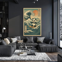 Pandas Surfing Adventure Poster PosterGoat