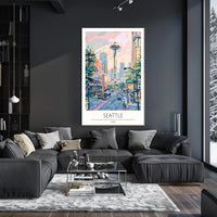 Seattle Cityscape Poster PosterGoat