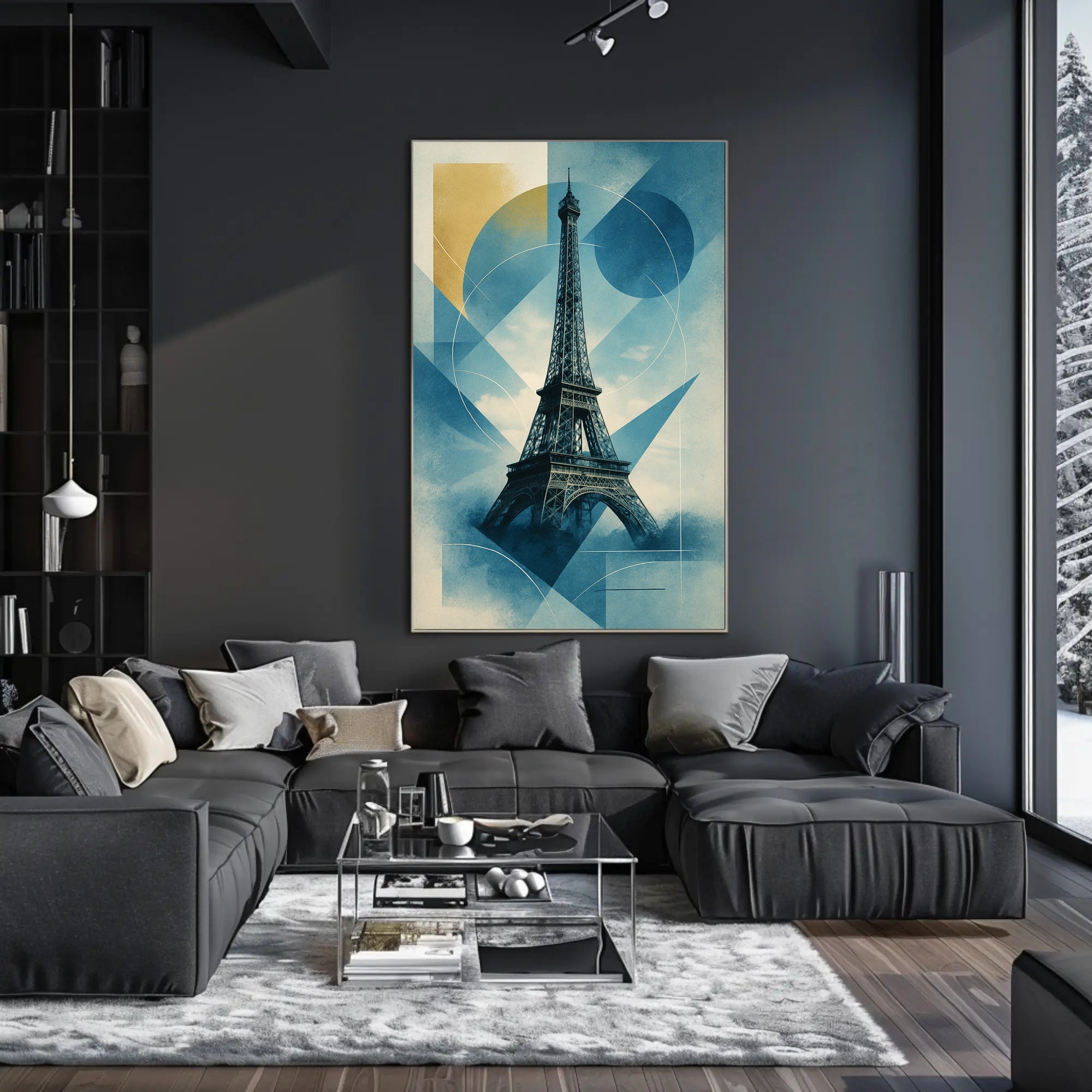 Eiffel Tower Abstract Elegance Modern Urban Artistic Poster