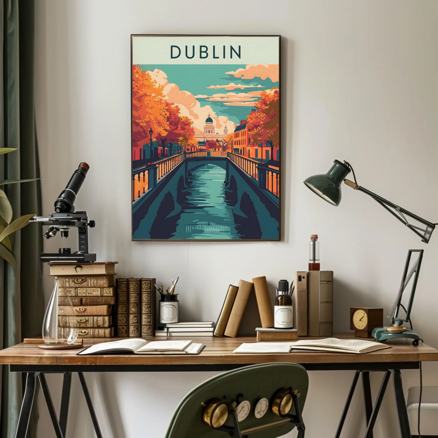 Vintage Poster - Dublin Autumn Canal