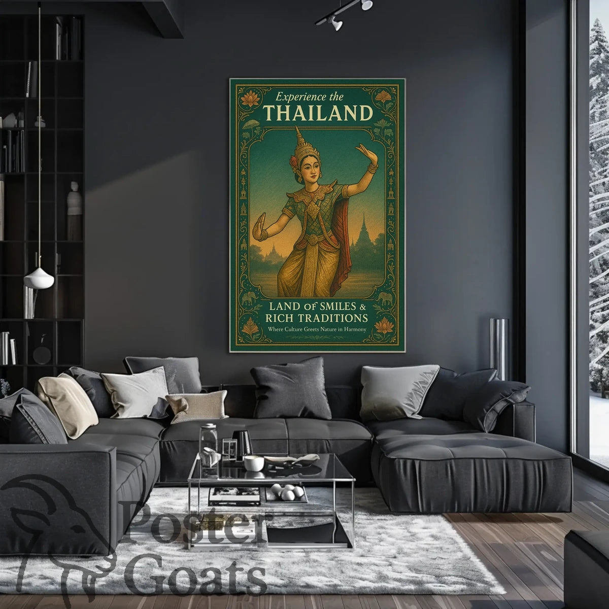 Thailand's Traditions in Vintage Style: Cultural Heritage Poster