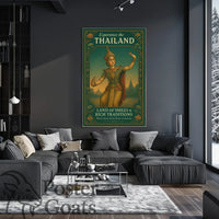 Thailand's Traditions in Vintage Style: Cultural Heritage Poster