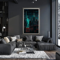 Neon Dreams Of New York Poster Electric City Glow For Living