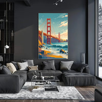 Golden Gate Bridge Vibrant Modern Art Poster