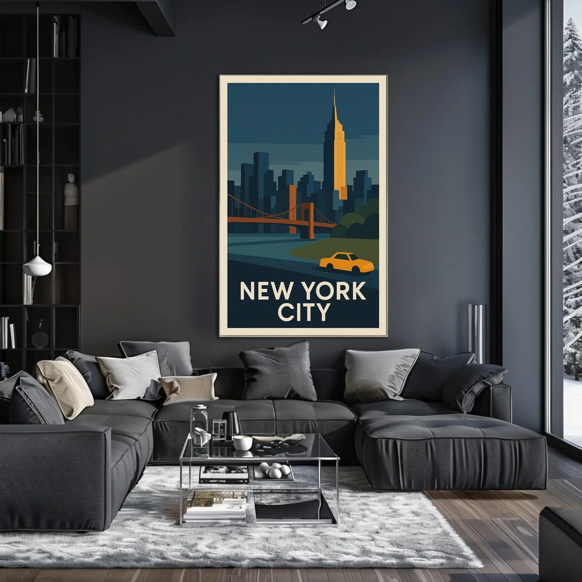 New York City Poster Modern Travel Iconic Bold Wall Art