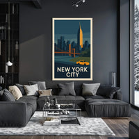 New York City Poster Modern Travel Iconic Bold Wall Art