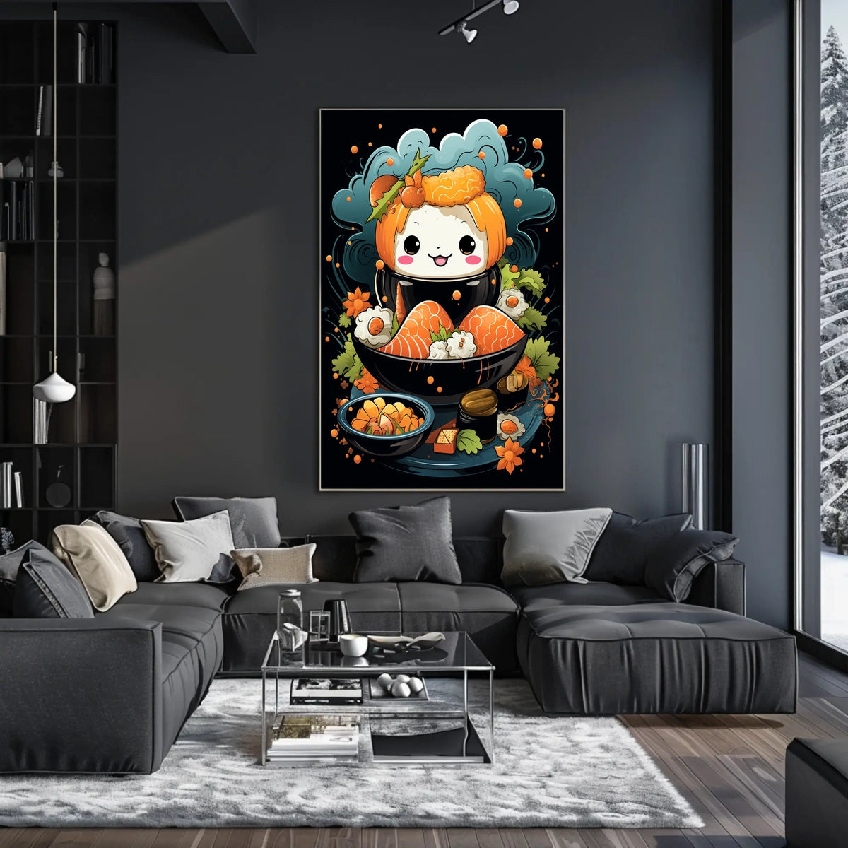 Cute Smiling Sushi Art - Abstract, Artistic, or Pop Culture Poster
