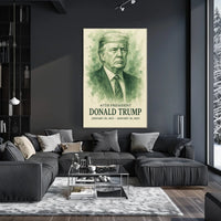 Trump Visionary Waves Watercolor Patriotic Poster
