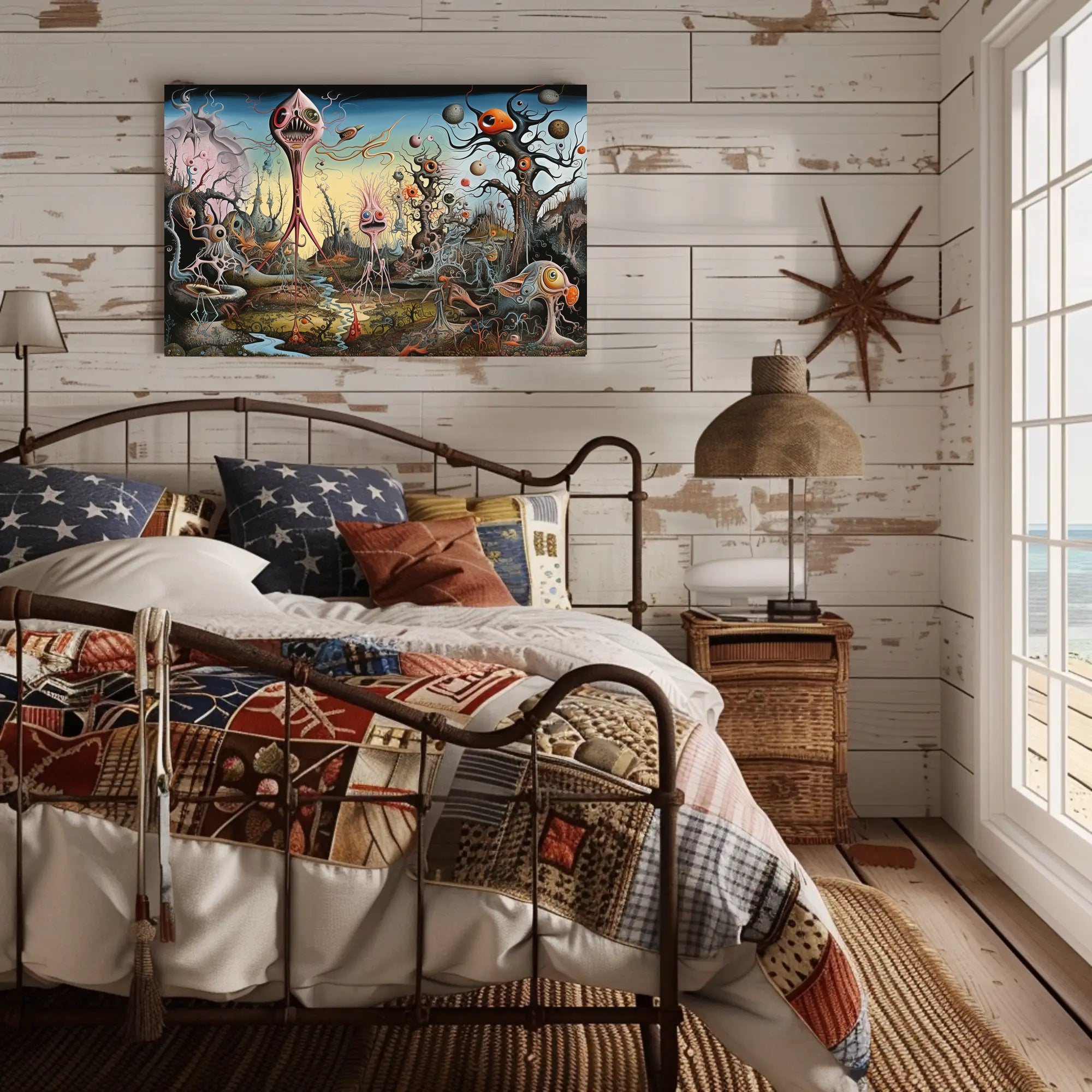 Surreal Fantasy Creatures in Dreamlike Landscape Poster