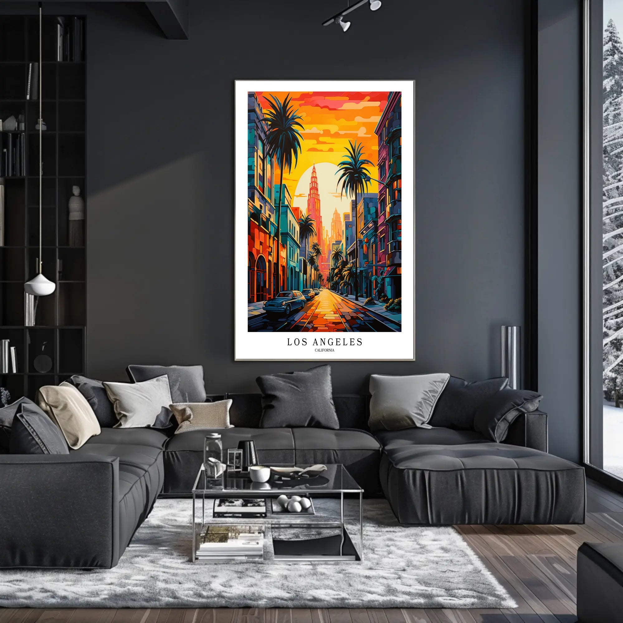 Los Angeles Vibrant Urban Scene Art Print - Urban or Cityscape Poster PosterGoat