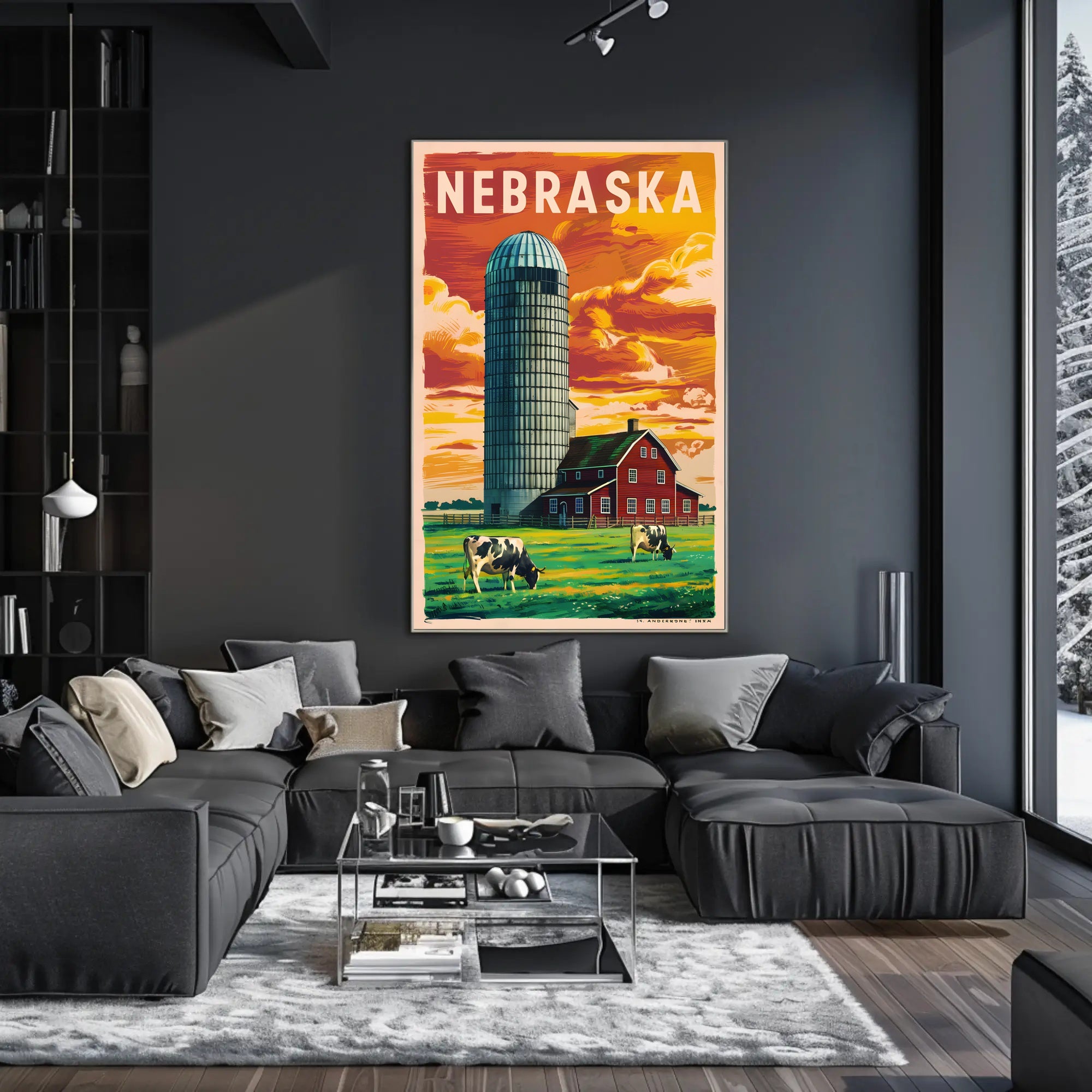 Nebraska Farm Landscape Poster