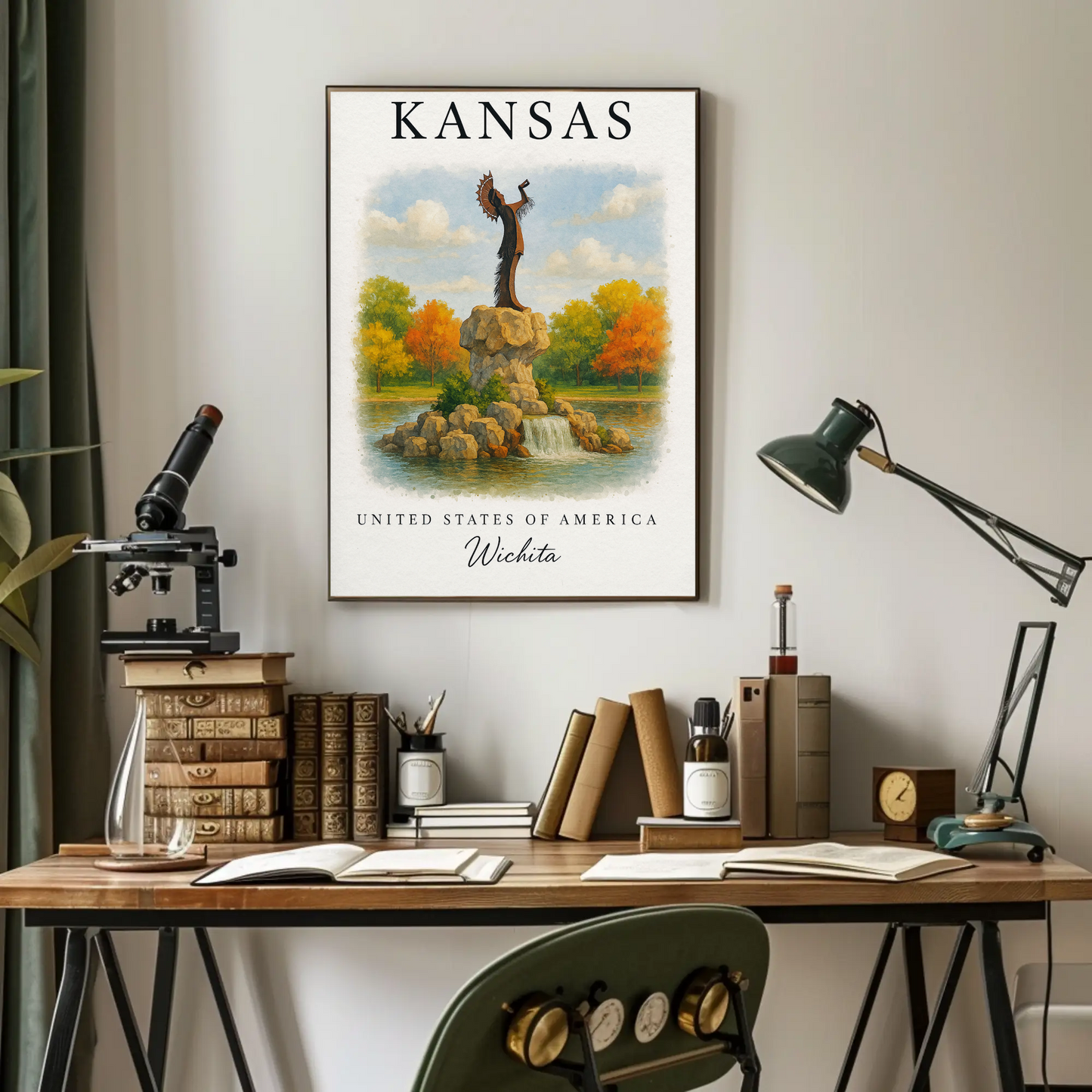 Kansas, Wichita Signature Series Vintage Travel Poster