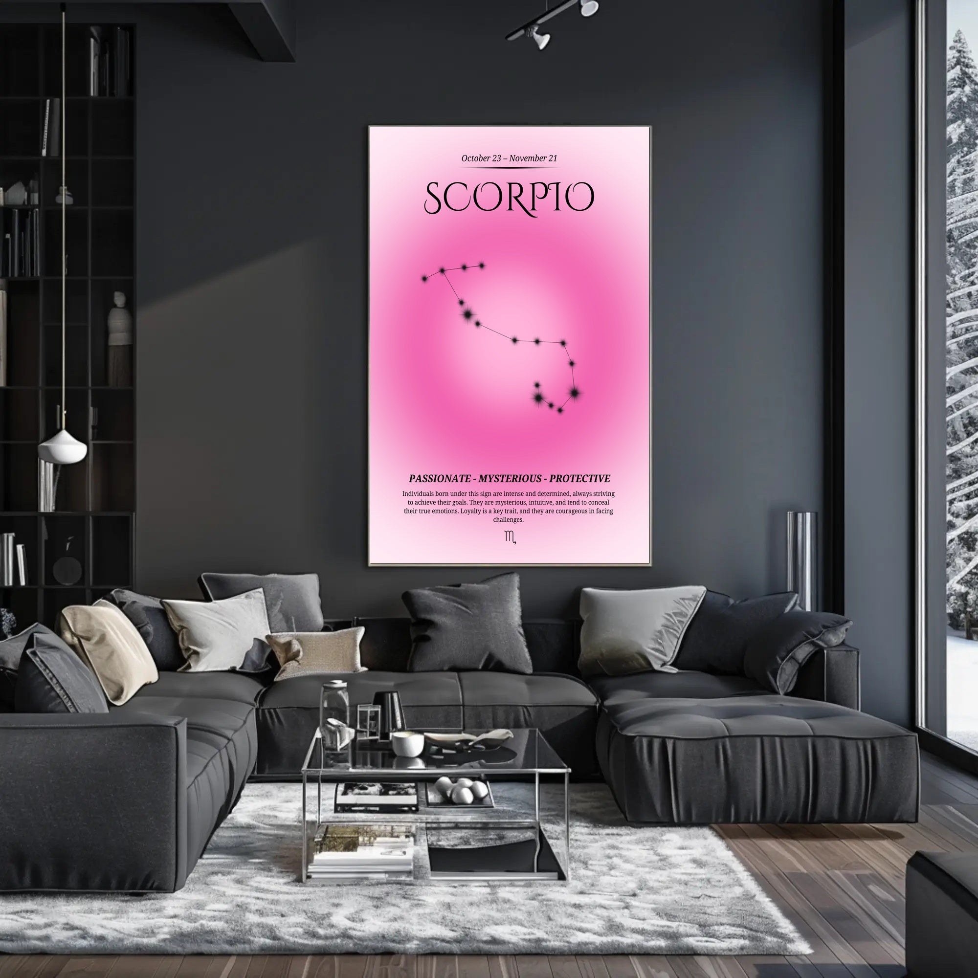 Scorpio Zodiac Mystical Minimalist Art Space or Astronomy Poster PosterGoat