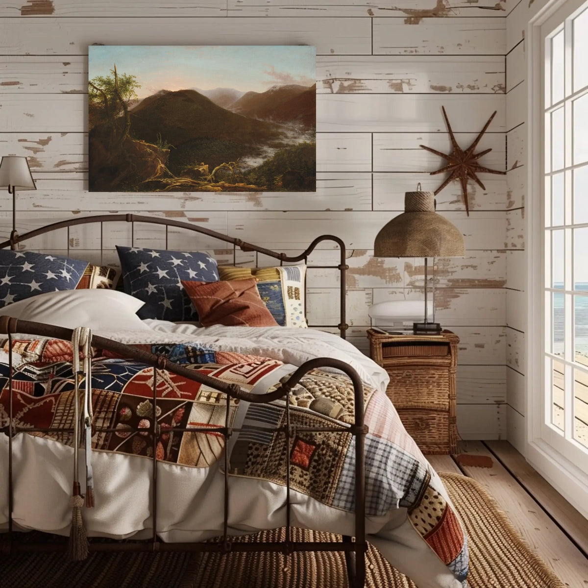 Mountain Serenity Sunset Landscape: National Park Poster