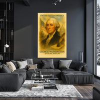 George Washington 1st President of the United States Vintage Watercolor Poster
