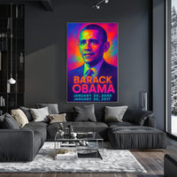 Barack Obama 44th President of the United States Neon Gradient Overlay Poster