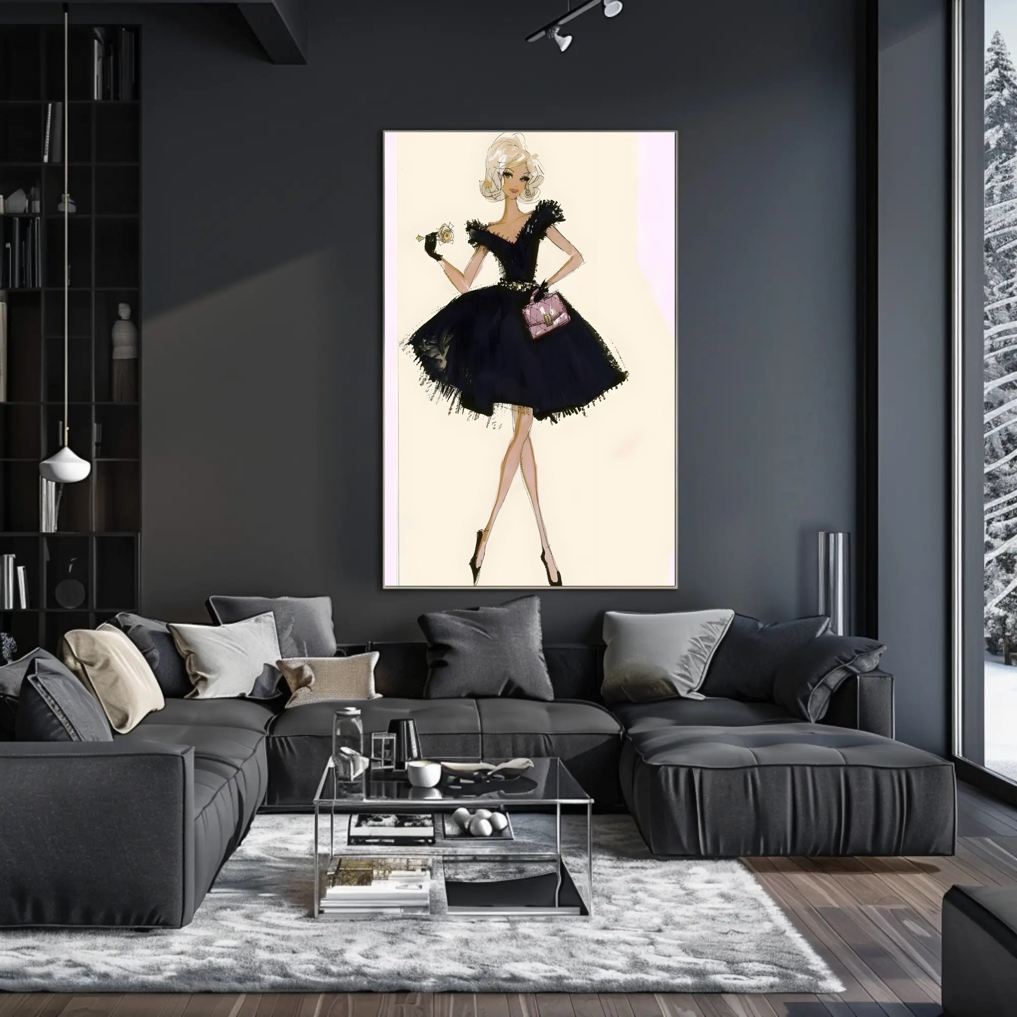 Fashion Illustration in Black Poster