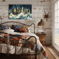 Cityscape Amidst the Storm Poster