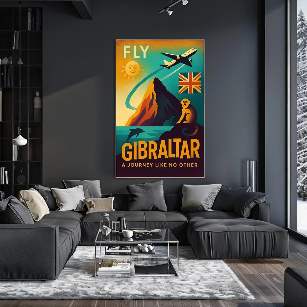 Gibraltar Adventure Vintage Art Travel Poster PosterGoat