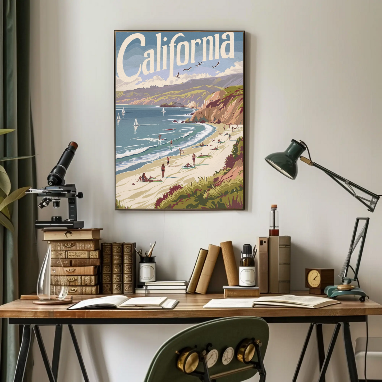 California Beach Vintage Poster