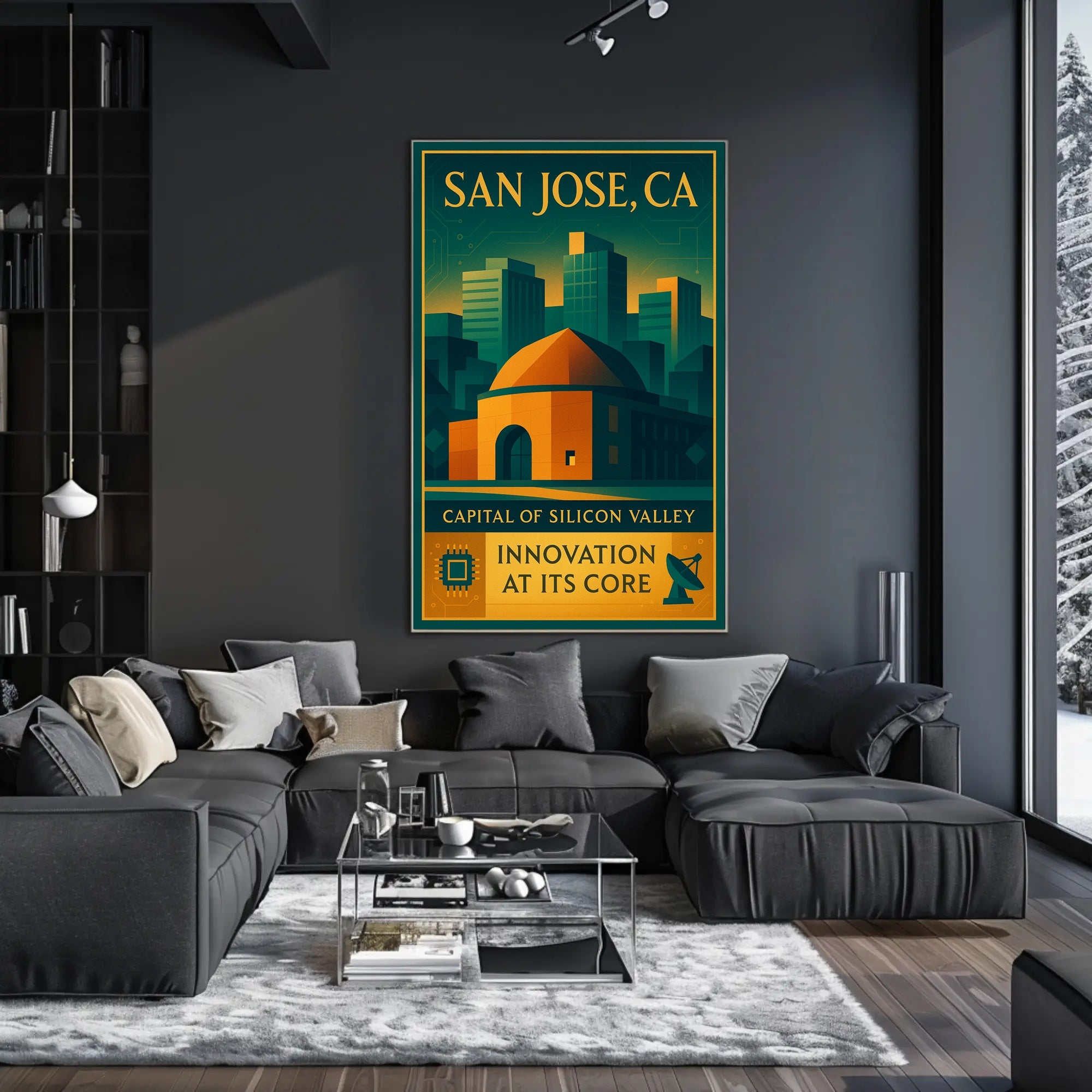 San Jose Tech Cityscape Urban or Cityscape Poster