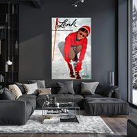 Vintage Skiing Adventure in Bernese Oberland Travel Poster PosterGoat