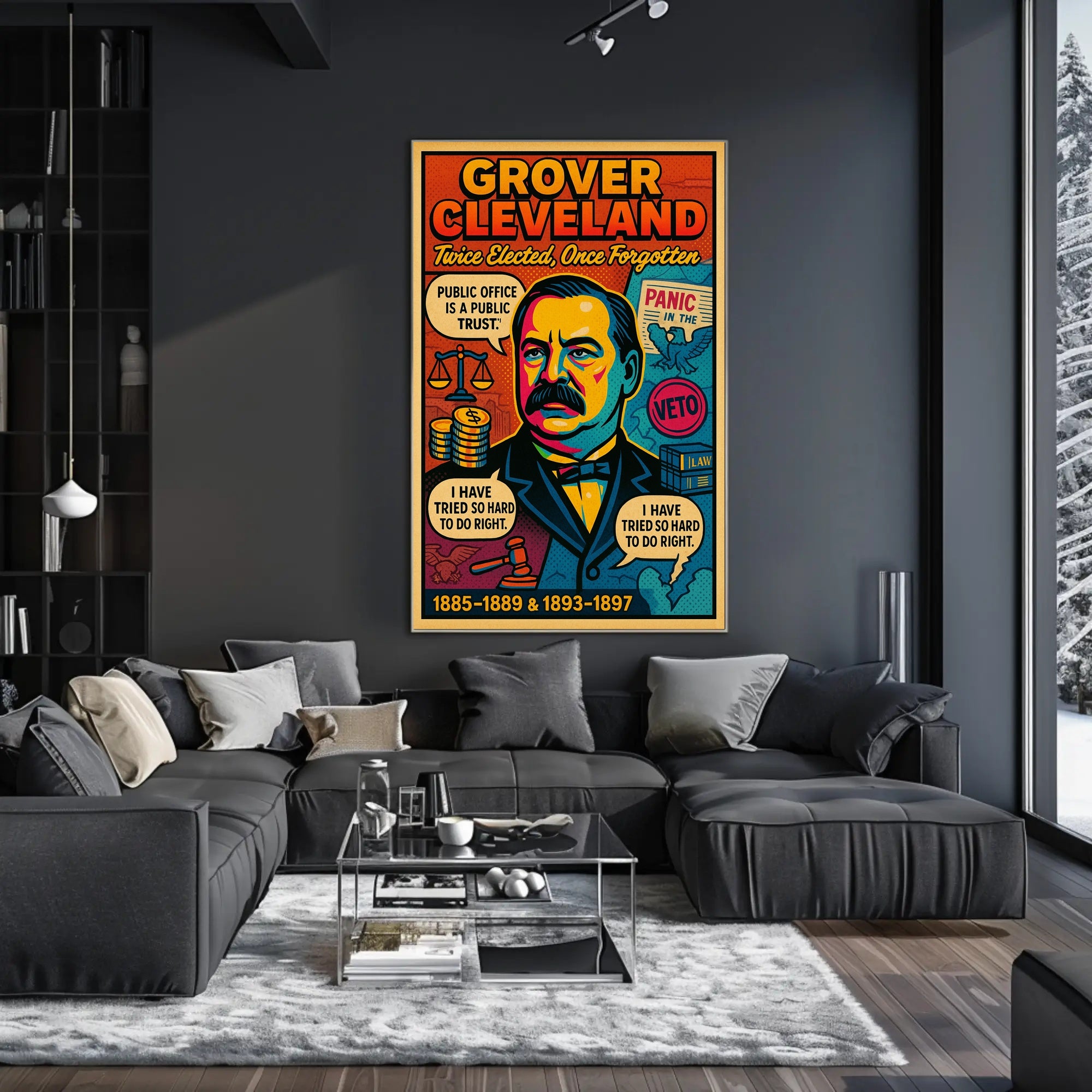 Grover Cleveland Twice Elected, Once Forgotten Poster PosterGoat