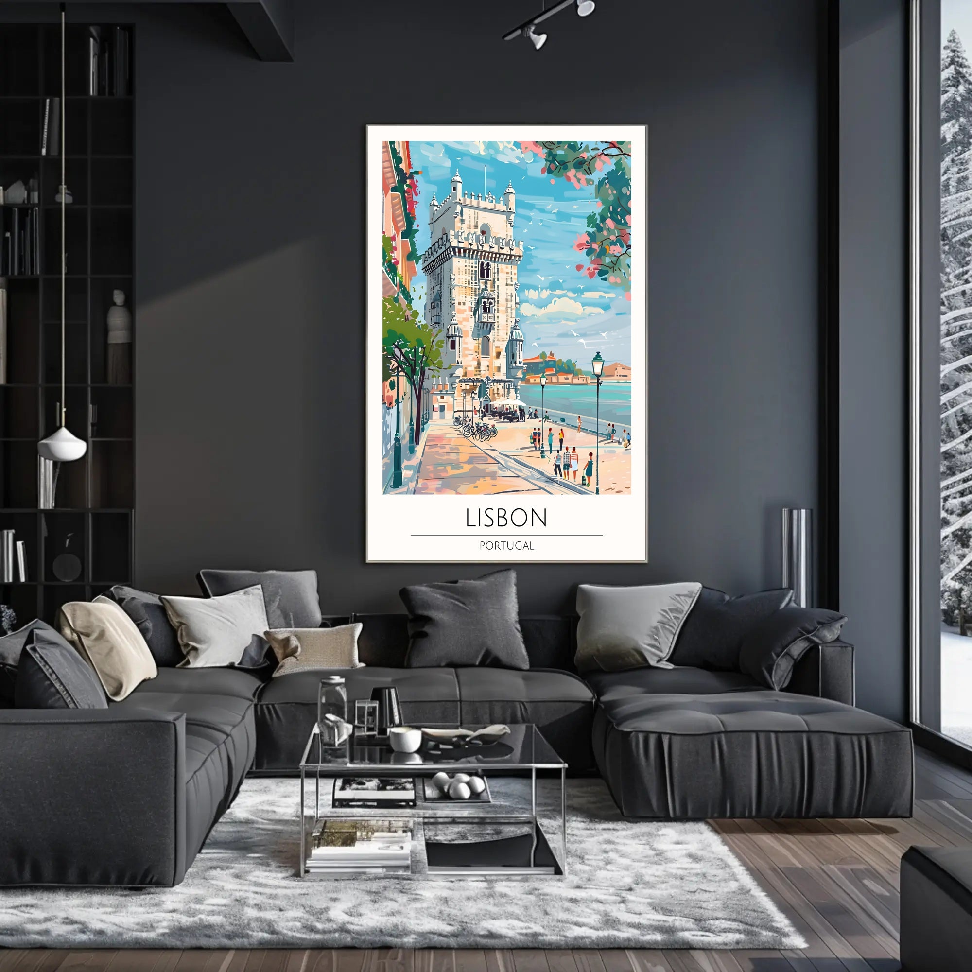 Lisbon's Coastal Charm Poster PosterGoat