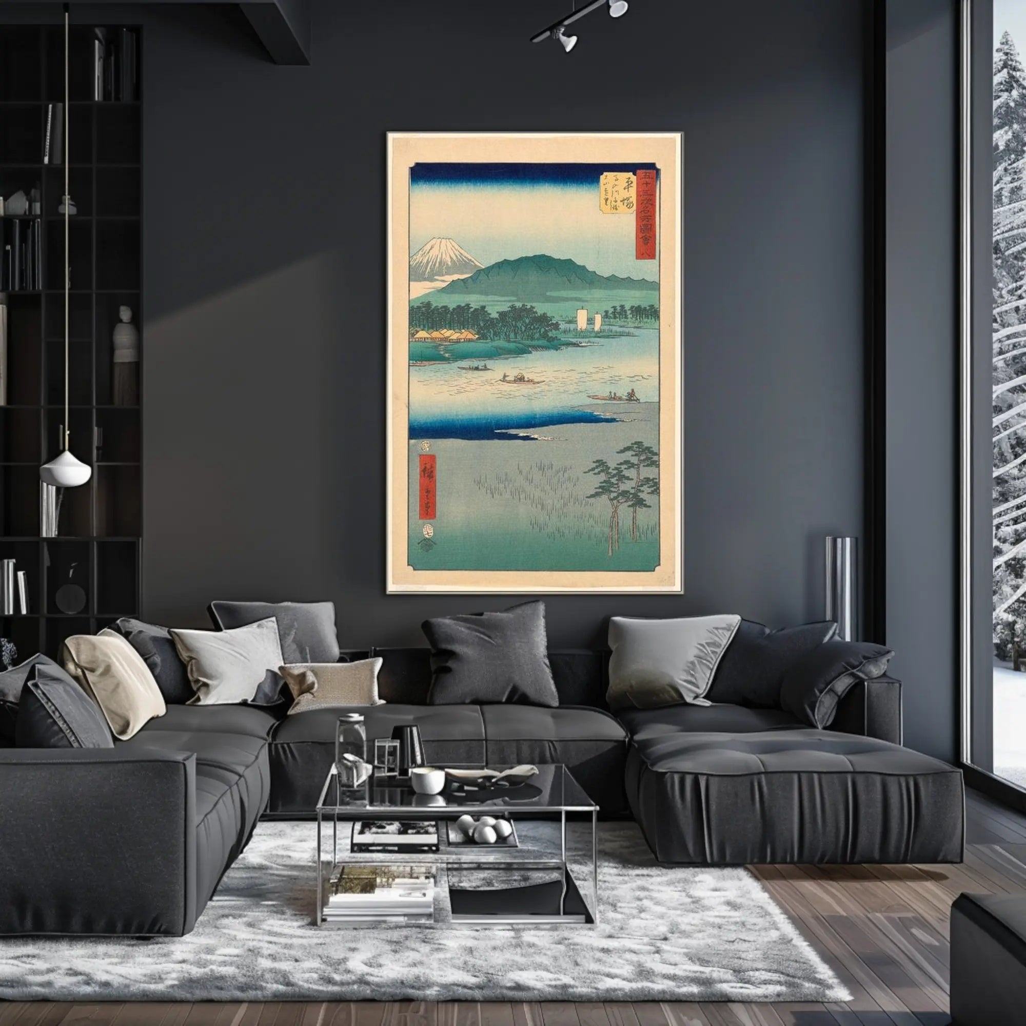 Serene Landscape with Mount Fuji Poster PosterGoat