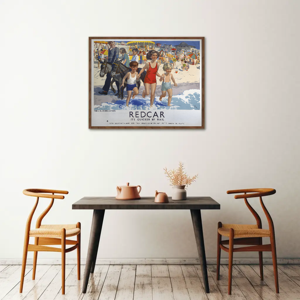 Redcar - It's Quicker by Rail Poster