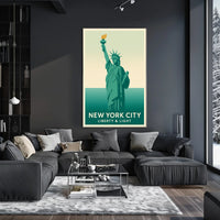 Statue of Liberty Poster Modern Travel City Wall Art