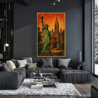 Timeless New York Poster Vintage NYC Skyline Wall Art Decor