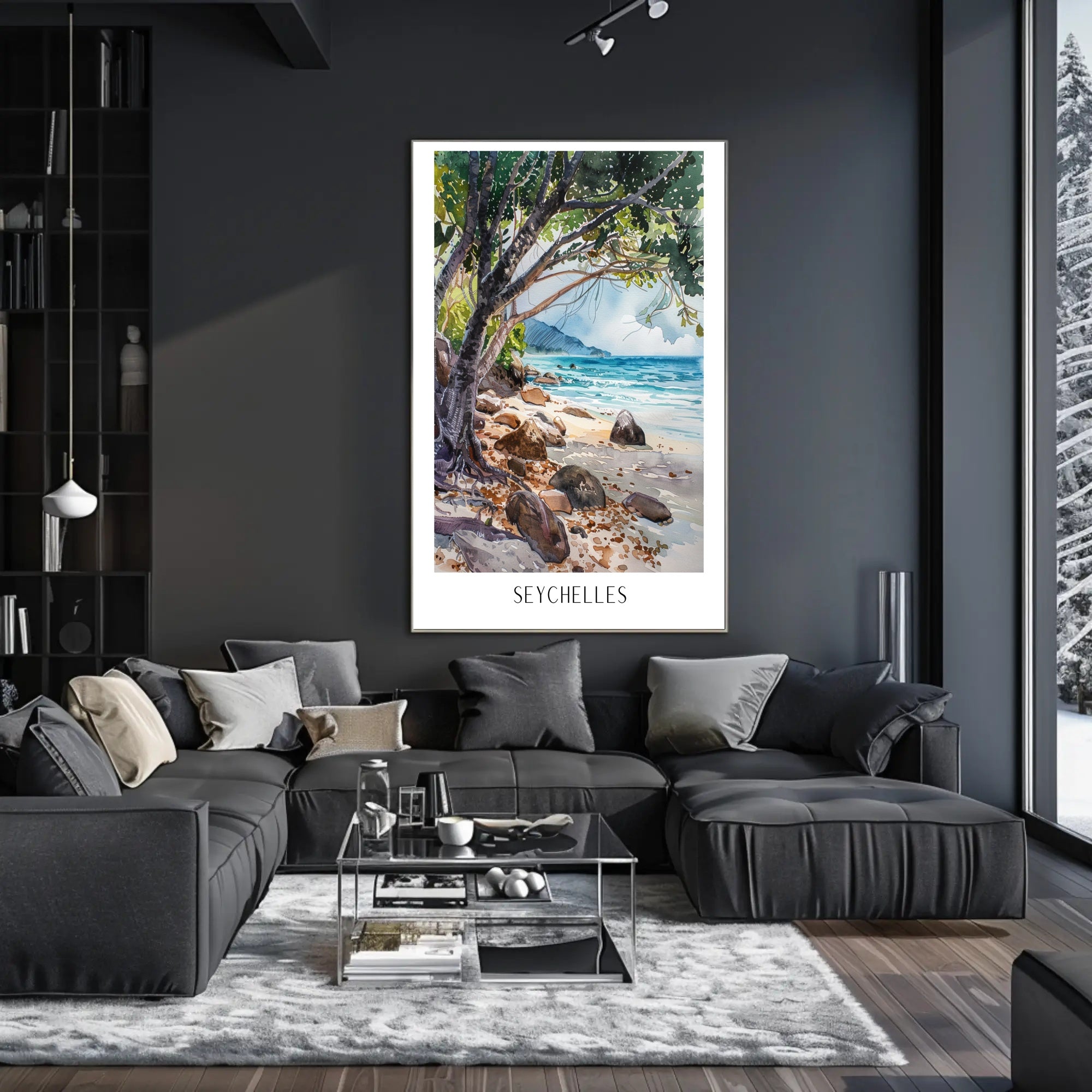 Secluded Seychelles Beach Scenery Travel Poster PosterGoat