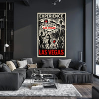Las Vegas Poster Vibrant Neon Nightlife Wall Decor Fans