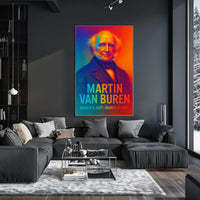 Martin Van Buren 8th President of the United States Neon Gradient Overlay Poster