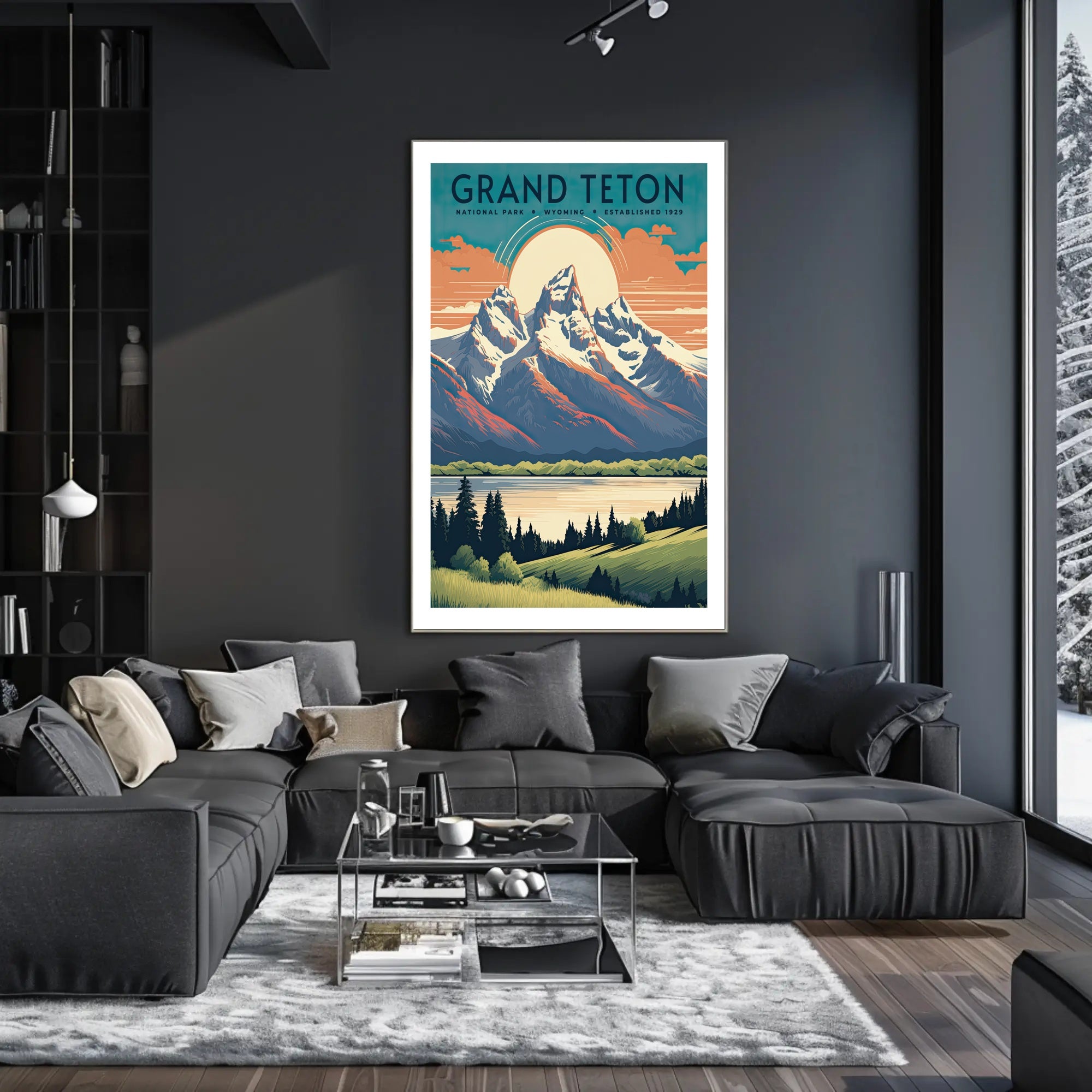 Grand Teton Vintage Travel Poster Wall Art